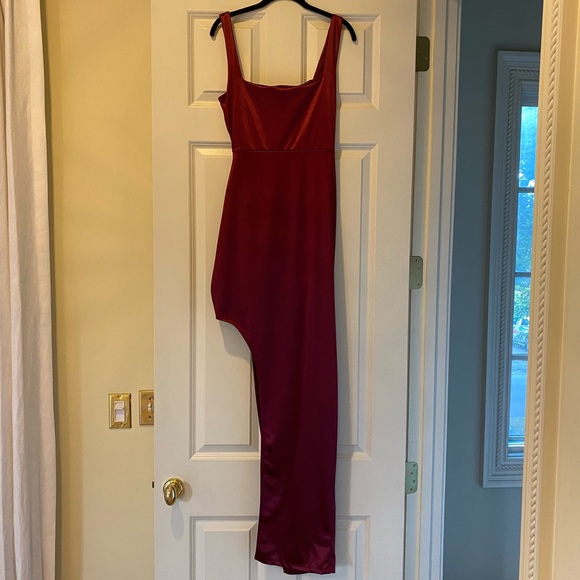 Callie High Slit Satin Formal Dress - Picture 8 of 11